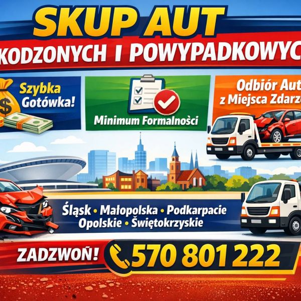Skup samochodów powypadkowych, uszkodzonych | Obdiór lawetą