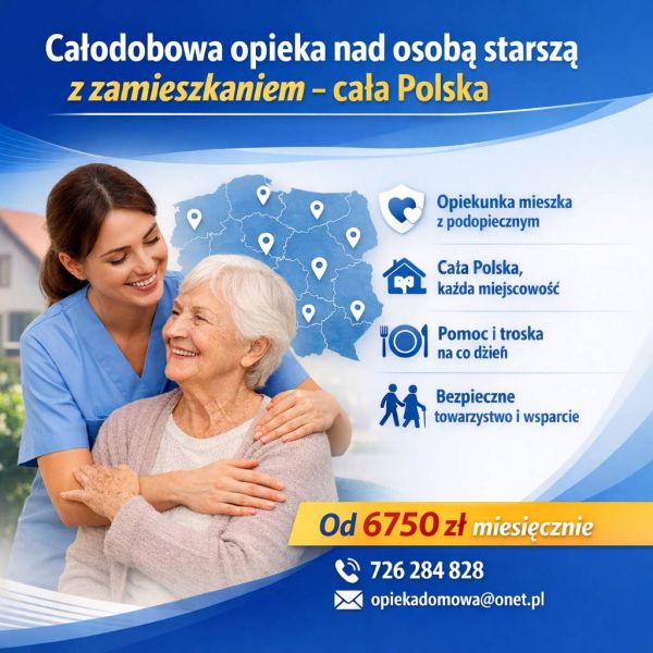 Całodobowa opieka domowa z zamieszkaniem - seniorzy - Zamów OPIEKĘ