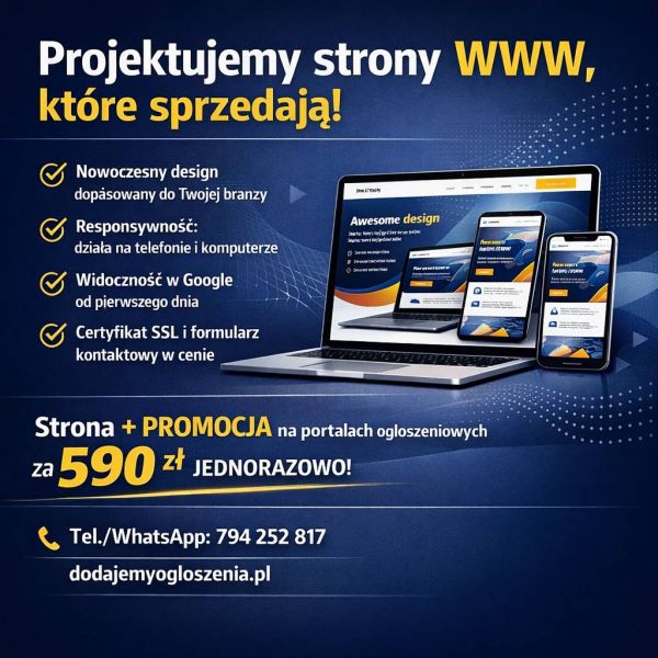 Własna strona WWW od 590 zł - profesjonalnie, bez przepłacania