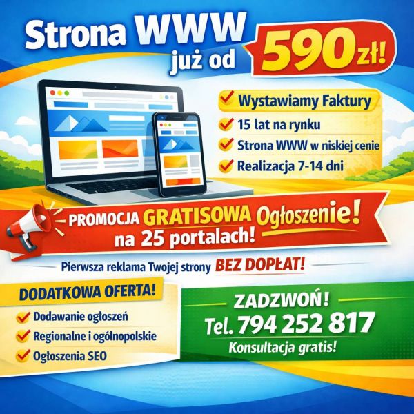 Strona internetowa od 590 zł - płacisz za tyle podstron, ile potrzebujesz