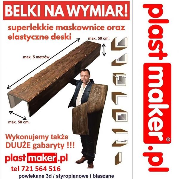 Na wymiar - Maskowanice belki rustykalne styropianowe - Maskownica prosto od producenta