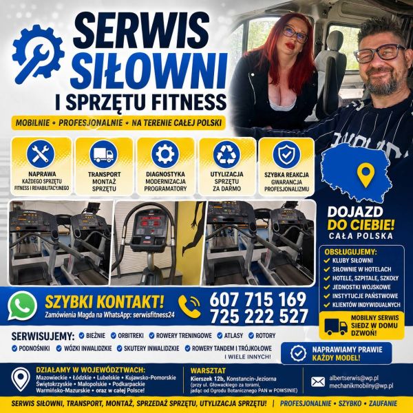 Serwis siłowni Polska Warszawa Polska Łódź Lublin Kielce Olsztyn