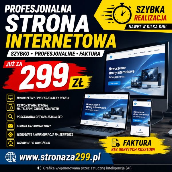 Strona WWW 299 zł | Pomoc od A do Z | Faktura